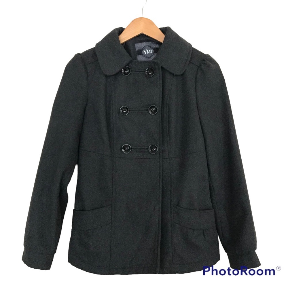 NWOT YWI Wool Blend Jacket Pea Coat in Grey